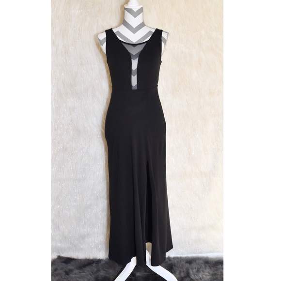 Kirra Dresses & Skirts - Stretchy Black Maxi Dress With Mesh Details